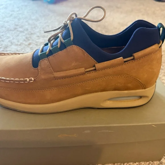 Cole Haan Brown and Blue Boat Shoes - Picture 3 of 5